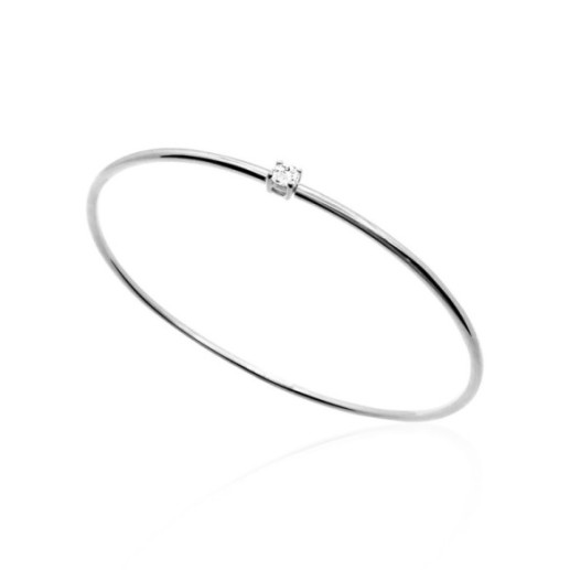 Bracelet Tube Round White Gold 1 Diamond Eloise - Gold bracelets 2