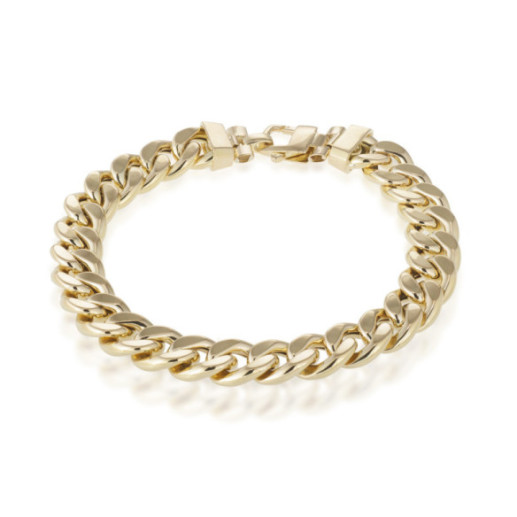 Bracciale a maglie cubane in oro 18 carati da 10 mm - Gioielli uomo