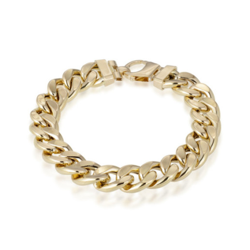 Pulsera Oro 18K Eslabon Cubano 12Mm - Joyas de Hombre 2