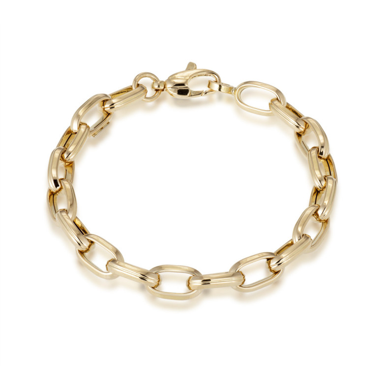 Pulseira em ouro 18K Galão Link 13X7 18Cm - PULSEIRAS