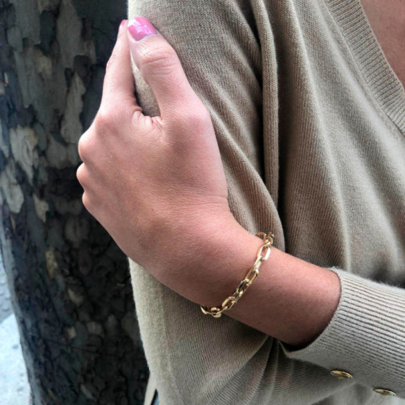 Gold Armband 18K Eslabon täglich 18Cm - ARMBäNDER