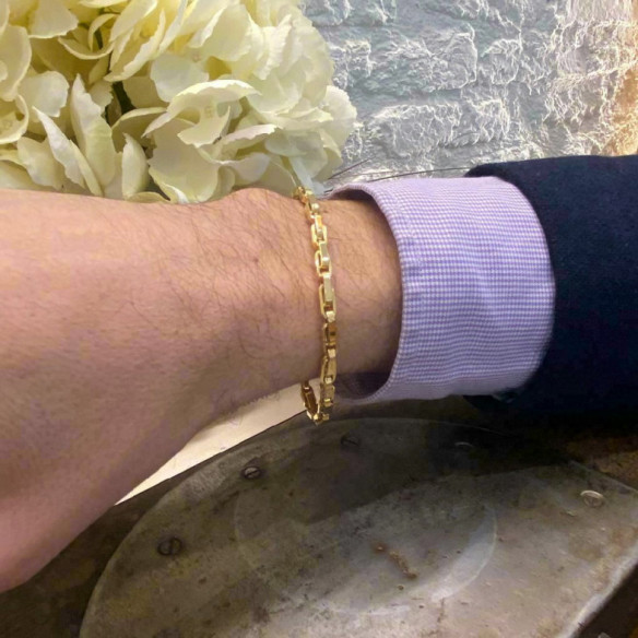 Tagesarmband aus 18-karätigem Gold, 21 cm - Mannschmuck
