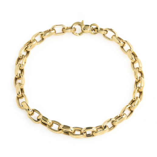 Pulseira de ouro 18K Eslabon Recto 9X6 - Jóia do homem