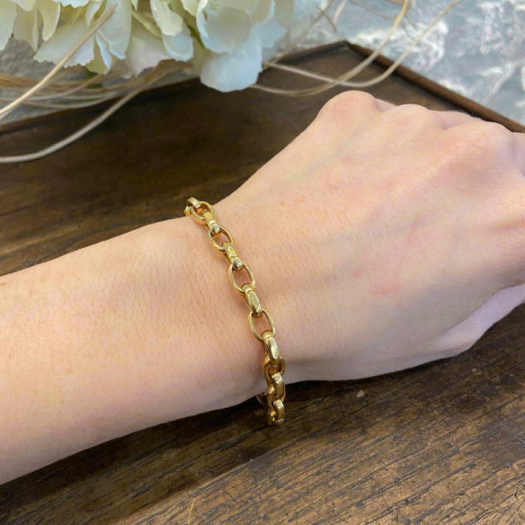 Bracciale in oro 18K Eslabon Recto 9X6 - Gioielli uomo