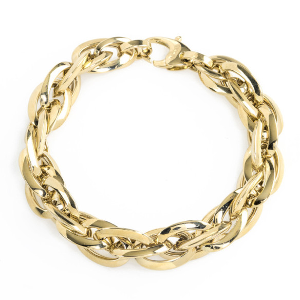 Pulsera Oro 18K Eslabon Triple 15X12 - PULSERAS