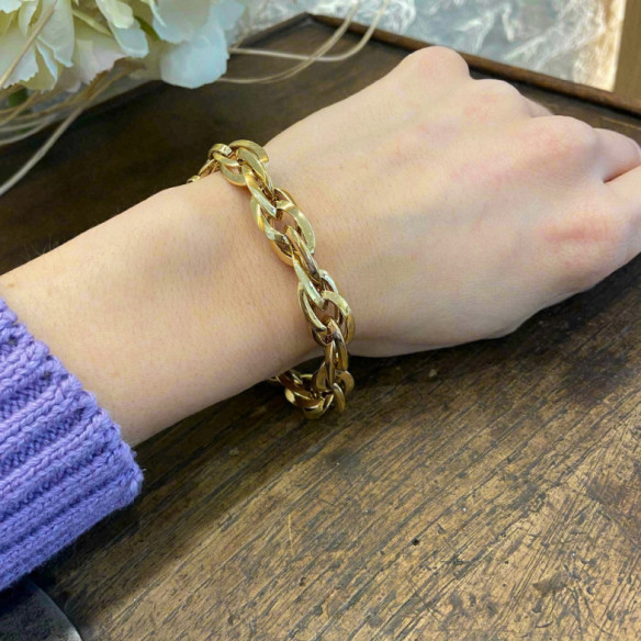 Pulsera Oro 18K Eslabon Triple 15X12 - BRACELETS