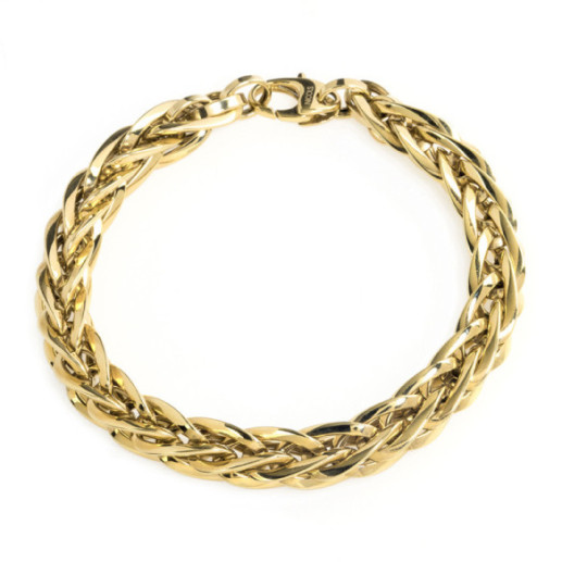 Pulseira de ouro 18K Eslabon Trenza - Braceletes de ouro sem pedras