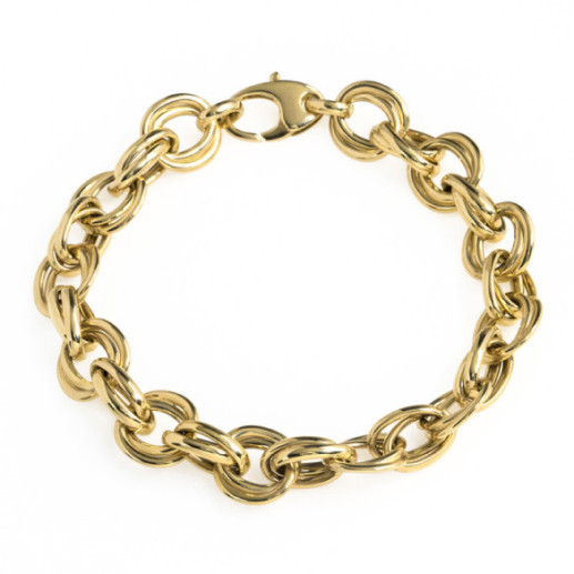 Pulseira de ouro Escravo gêmeo 18K - Braceletes de ouro sem pedras