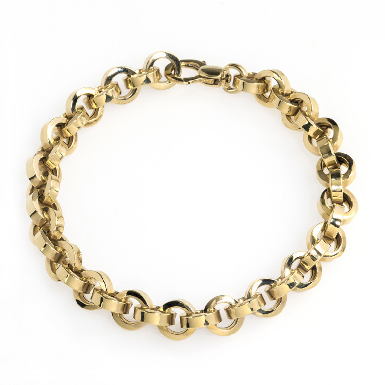 18K Gold Straight Link Bracelet 8.5Mm - Golden bracelets without stones