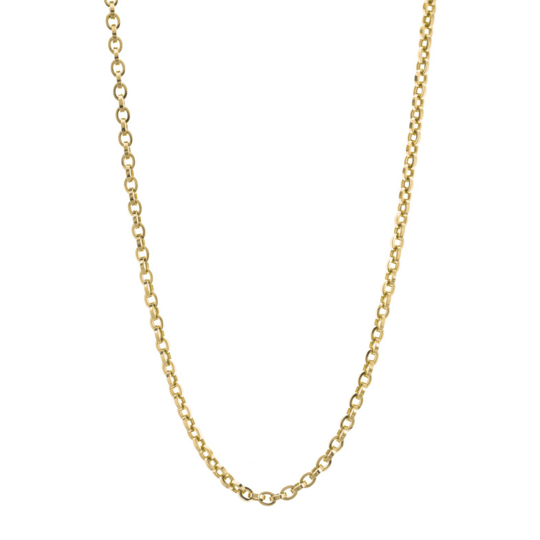 Cadena Oro 18K Eslabon Forsado Oval - Cadenas de Oro Hombre