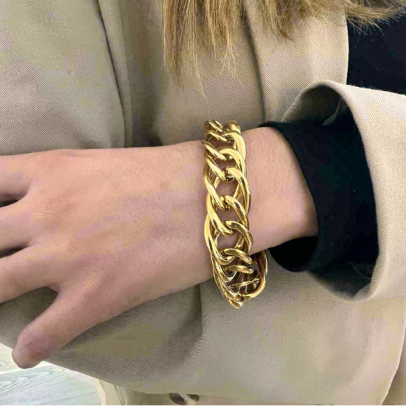 Pulsera Oro Serpiente Plana Grande - PULSEIRAS
