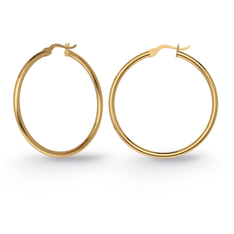 Pendientes Aro Criolla Basic Gold 15mm Oro Amarillo - aros