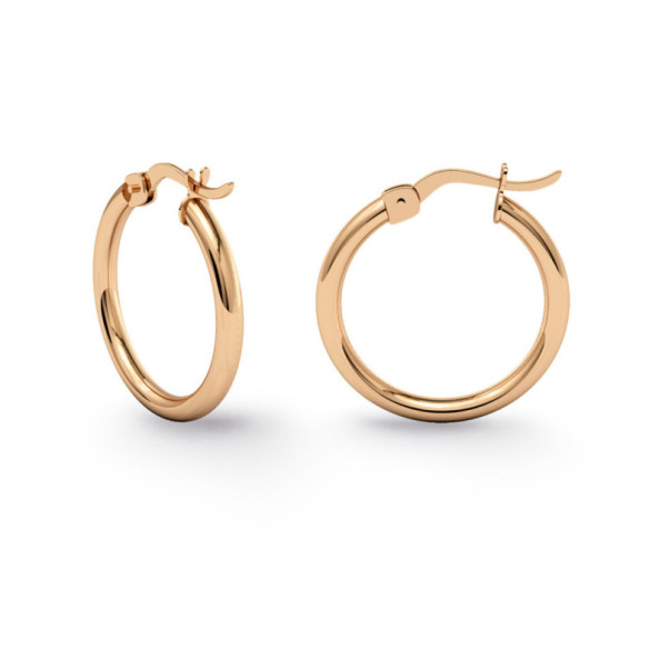 Pendientes Aro Criolla Basic Gold 15mm Oro Rosa - aros