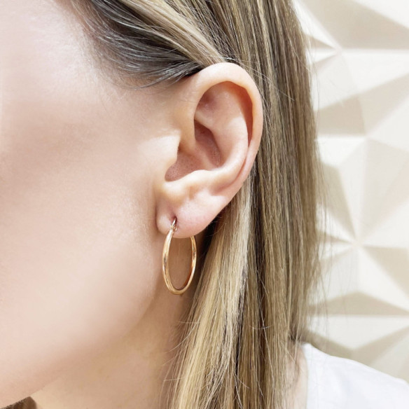 Pendientes Aro Criolla Basic Gold 20mm Oro Rosa - aros