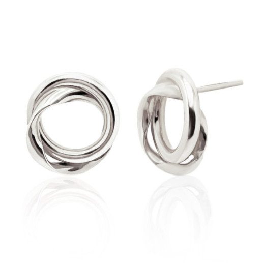 Pendientes Oro Blanco Nudo Doble Tubo - almofadas