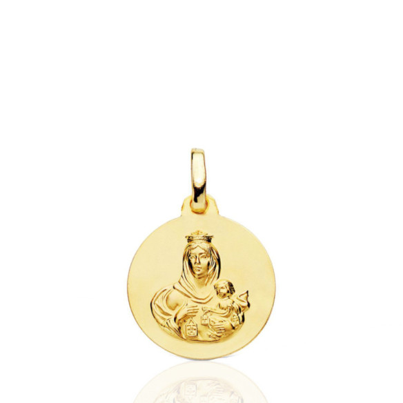 Medalla 16Mm Virgen Del Carmen 18K - Medallas de Vírgenes
