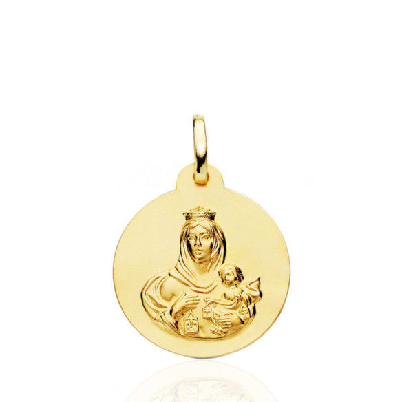 Medalla 20Mm Virgen Del Carmen 18K - Medalhas Virgens