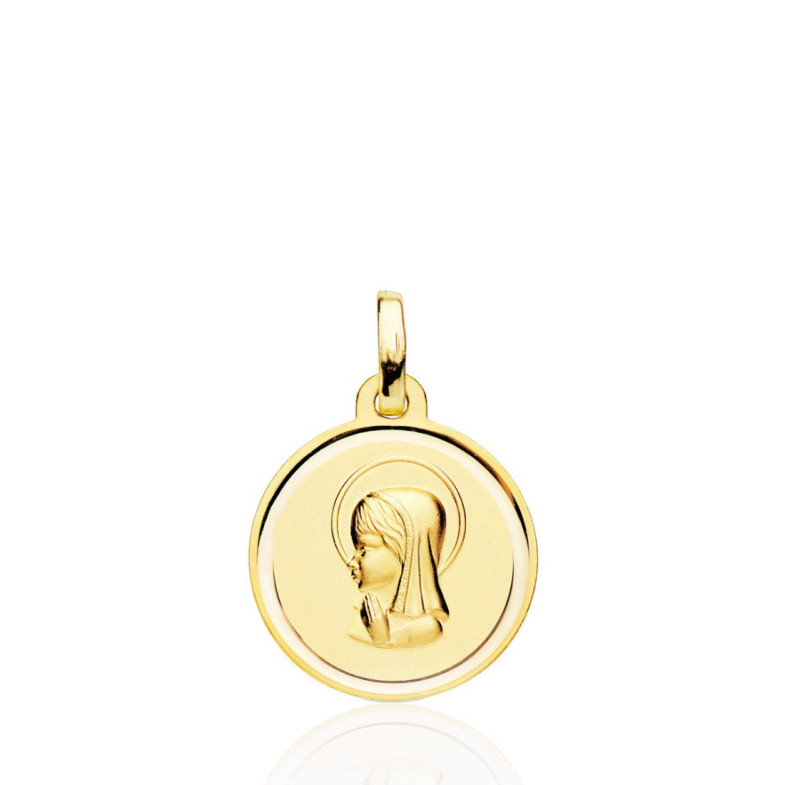 Medal 16Mm Virgin Girl Smooth Bezel 18K - Virgin Medals