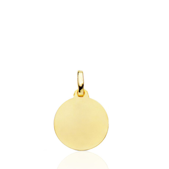 Medalla 14Mm Angel Serafin Bisel Liso 18K - Medallas de Ángeles