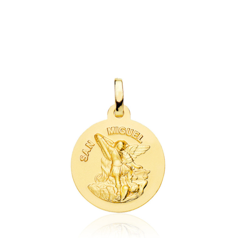 Medalla San Miguel Arcángel 18Mm 18K - Medallas y Cruces