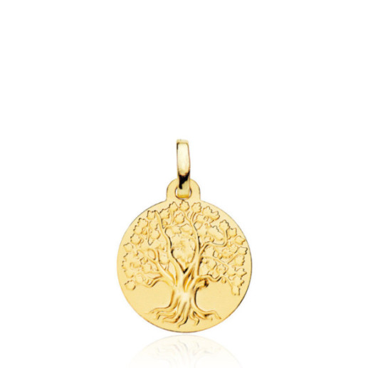 Medalla Árbol de la Vida Colgante 16Mm Oro 18K - Medallas y Cruces