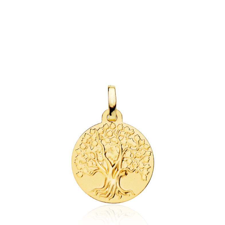 Medalla Árbol de la Vida Colgante 16Mm Oro 18K - Medallas y Cruces