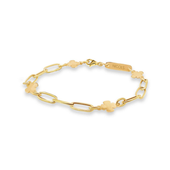 Pulsera Esclava Mujer Oro Amarillo Trebol - Taufe & Erstkommunion Schmuck