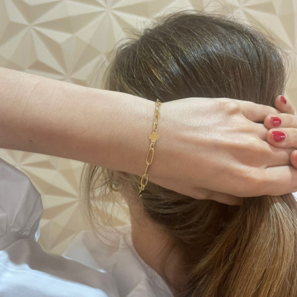 Pulsera Esclava Mujer Oro Amarillo Trebol - Battesimo e gioielli di prima comunione