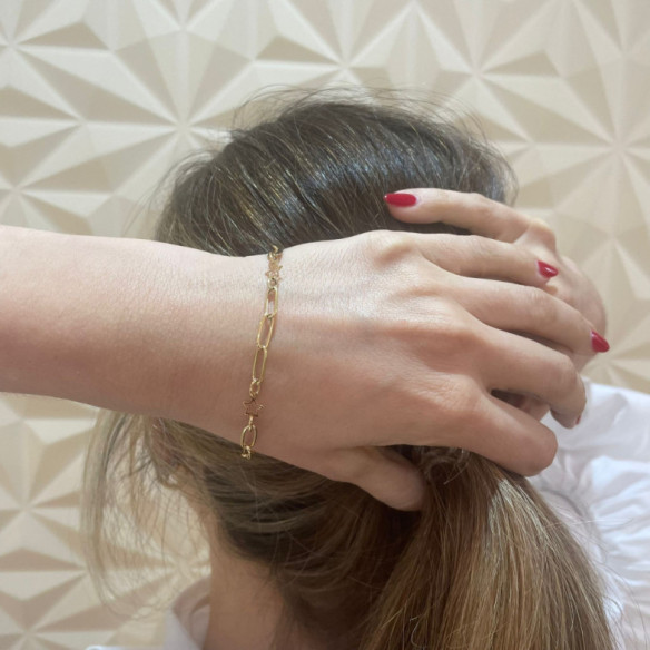 Pulsera Esclava Mujer Oro Amarillo Estrella - Bautismo y joyería de primera comunión