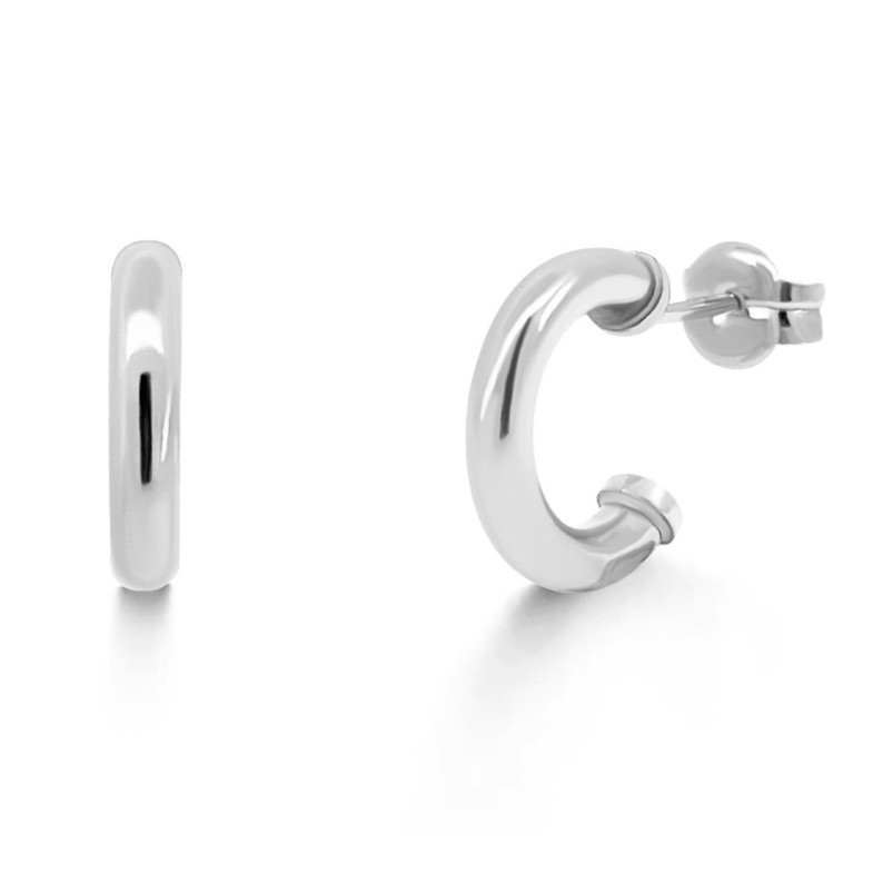 Pendientes de Aro Oro Blanco 13mm - aros
