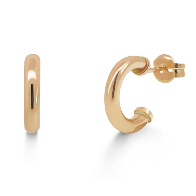 Pendientes de Aro Oro Rosa 13mm - aros