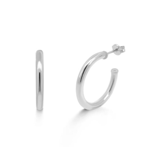 Pendientes de Aro Oro Blanco 25mm - almofadas