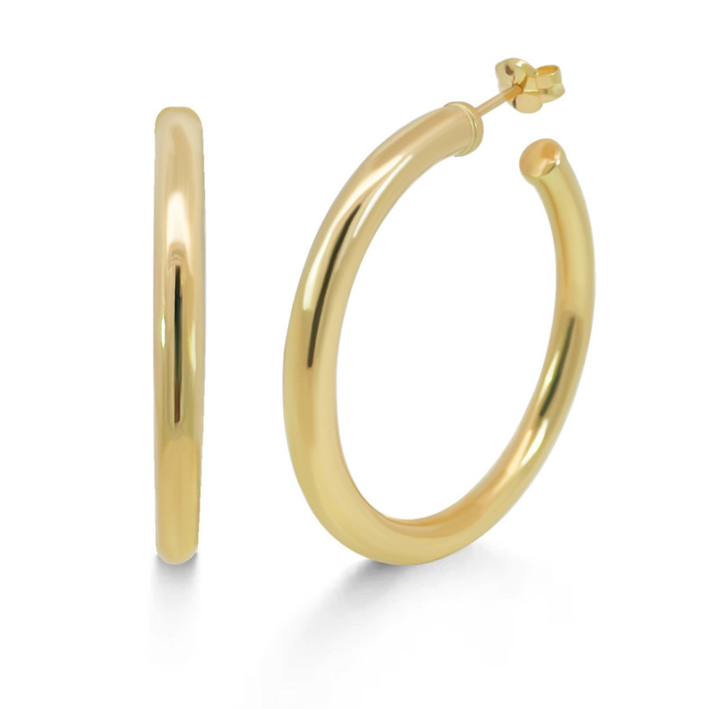 Pendientes de Aro Oro Amarillo 40mm - almofadas