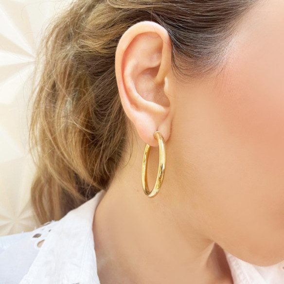 Pendientes de Aro Oro Amarillo 40mm - almofadas