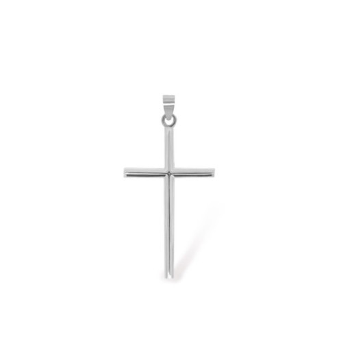 Cruz Oro Blanco Tubo Redondo 24x14 - Cruces