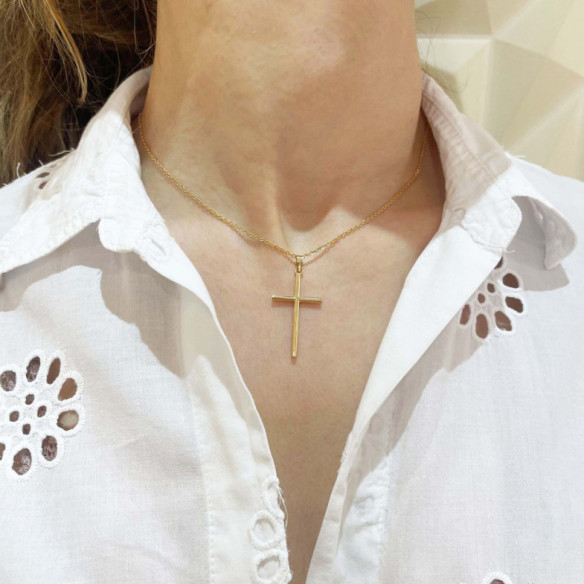 Cruz Oro Amarillo Tubo Redondo 30x18 - Cruces