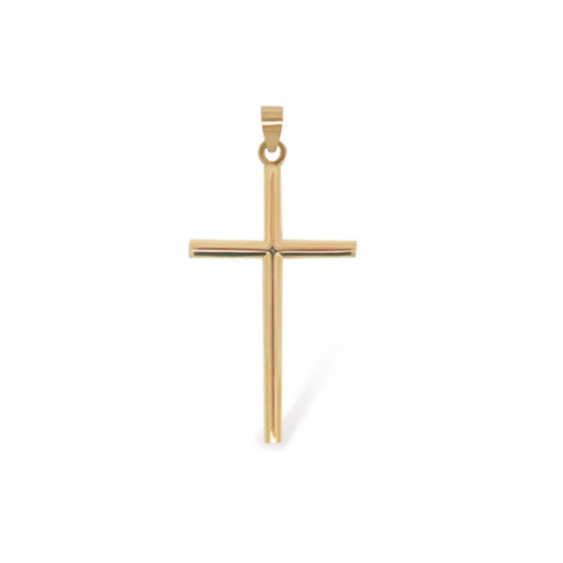 Cruz Oro Rosa Tubo Redondo 30x18 - Des croix