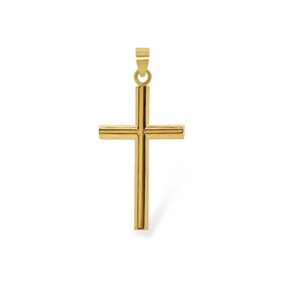 Cruz Oro Amarillo Tubo Redondo 26x16 - Cruces