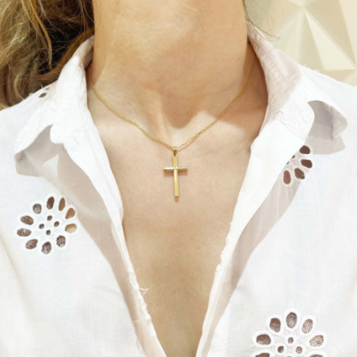 Cruz Oro Amarillo Tubo Redondo 26x16 - Cruces 2
