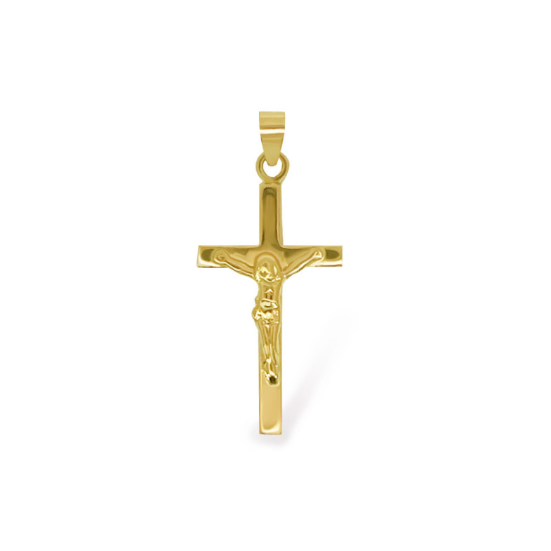 Cruz Oro Amarillo Cristo Tubo Cuadrado 25x15 - Cruces
