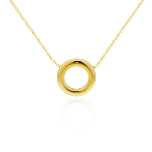 Collar Aro Círculo Grueso Oro Amarillo - COLARES