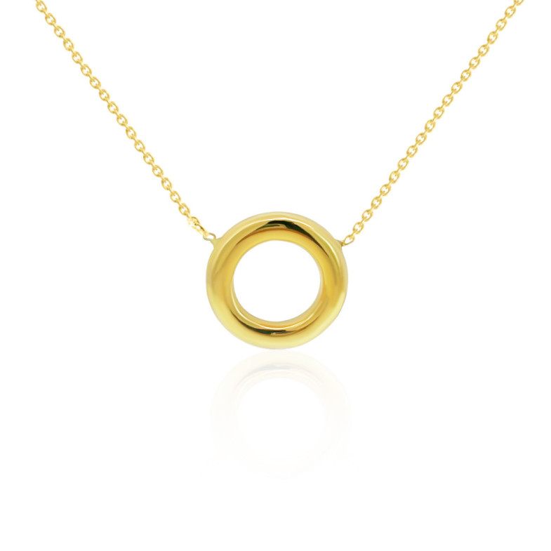Collar Aro Círculo Grueso Oro Amarillo - HALSKETTEN
