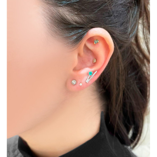 Pendientes Trepadores Rama Diamantes y Esmeraldas 0.40 - Orecchini arrampicati 2