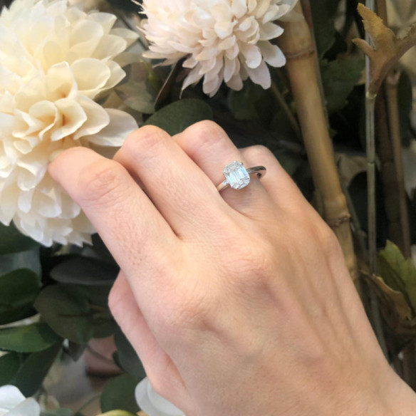 Anillo Diamante 0.70 Ct Talla Esmeralda Vrait - Talla Baguette