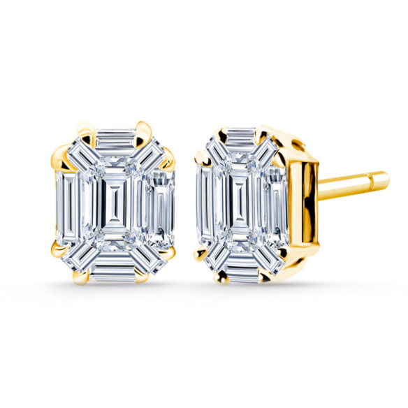 Pendientes Diamantes Talla Esmeralda Vrait 1,30 Ct - Diamantohrringe