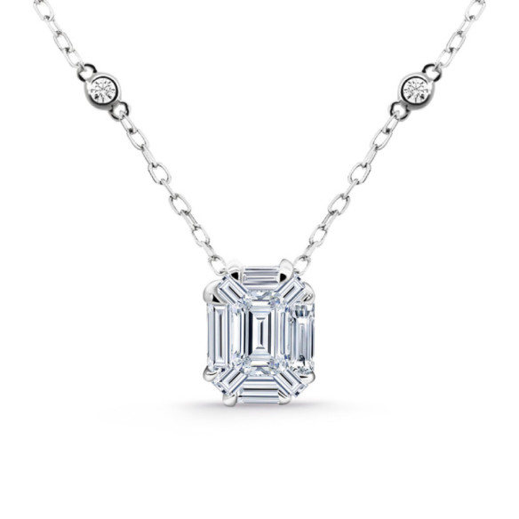 Colgante Diamantes Talla Esmeralda Vrait 0,95 Ct - COLARES