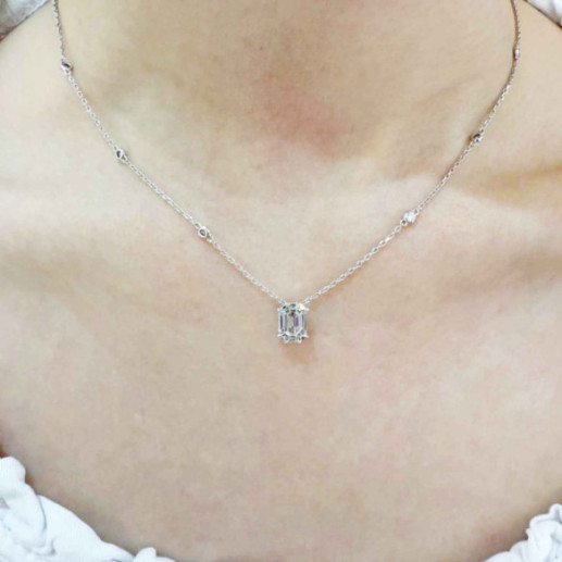 Colgante Diamantes Talla Esmeralda Vrait 0,95 Ct - COLLANE 2