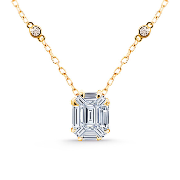 Colgante Diamantes Vrait Talla Esmeralda 0,95 Ct - Pendenti di diamanti