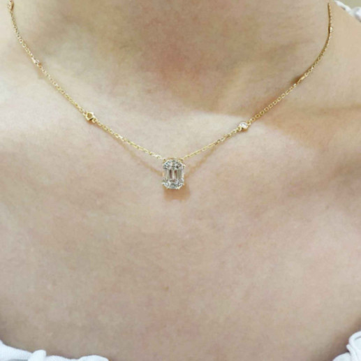 Colgante Diamantes Vrait Talla Esmeralda 0,95 Ct - Colgantes de Diamantes 2