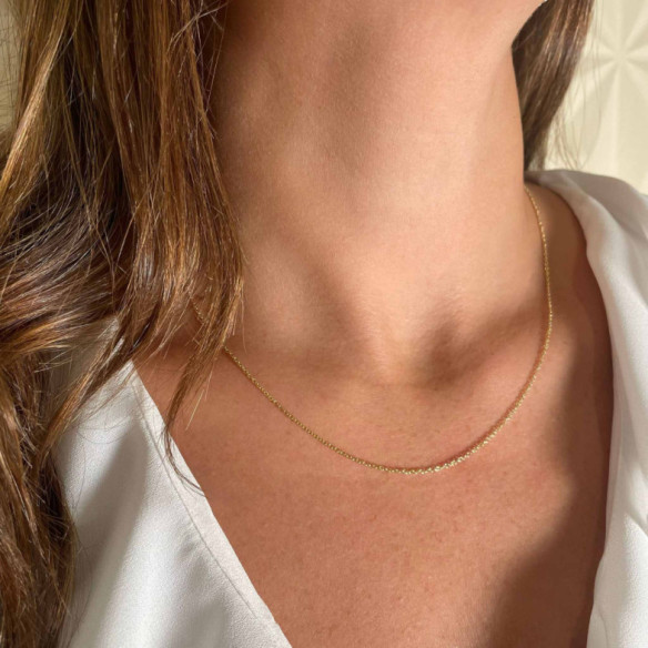 Cadena forzada 1.3mm oro 18K 40cm - CADENAS DE ORO
